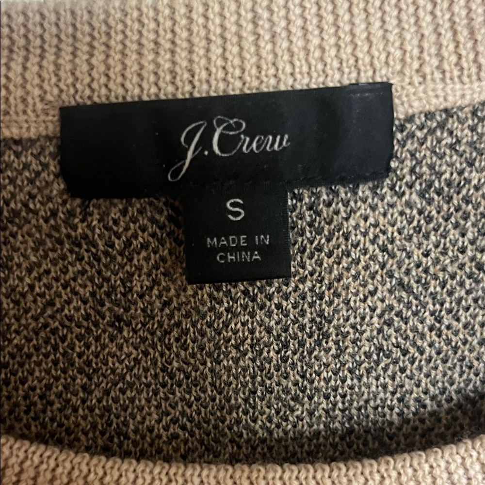 J. Crew Leopard Print Crewneck Sweater - Beige and Black - Picture 2 of 4